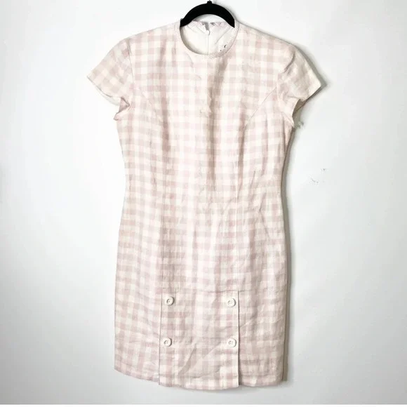 Chetta B Pink White Gingham Dress Size 4 - Picture 3 of 3